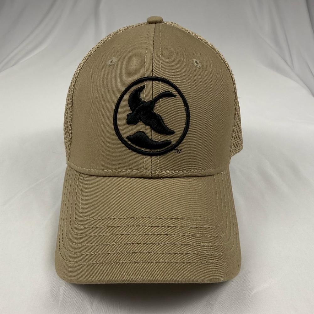 Tan Baseball Cap with Black Bird Logo